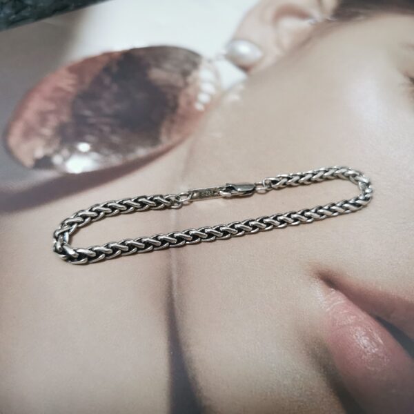 S925 Sterling Silver Vintage Woven Keel Bracelet