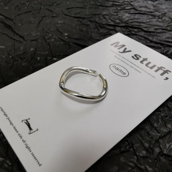 S925 Sterling Silver Irregular Wave Curve Rings